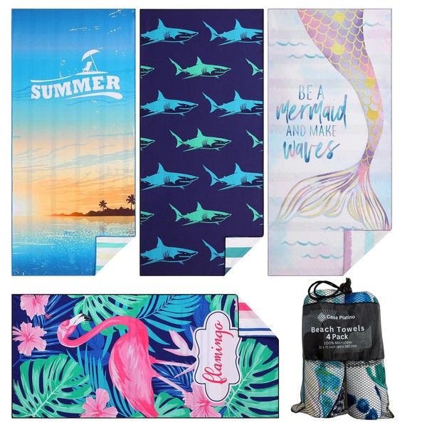 Casa Platino Beach Towel 4 Pack – Extra Large 32"x71"
