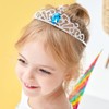 Lovelyshop Blue Diamond Snowflake Rhinestone Girls Tiara Princess Elsa Crown