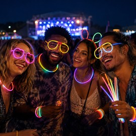 50/100PCS Glow Stick Party Set – Multicolor Glow Sticks with 17 DIY Accessories