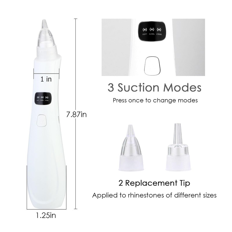 DAFENCHI Electric Diamond Painting Pen, 2 Replacement Tip, Adjustable Suction