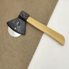 Axe Pizza Cutter with Bamboo Handle and Sharp Rotating Blade