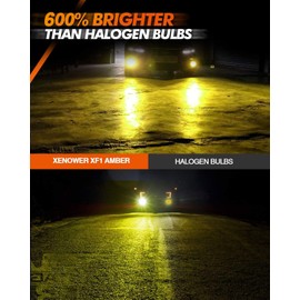 SEALIGHT 9145 H10 Yellow LED Fog Light Bulbs, 13,000LM 600% Brightness 9045 H10 Led Bulb Yellow Fog Lamps, 3000K Amber Strong Penetration 9140 9040 LED Fog Light Bulbs Replacement for Cars(Pack of 2)