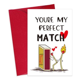 FLYAB Funny Valentine's Day Cards for Him - Romantic You're My Perfect Match Valentines Day Cards for Husband Boyfriend Fiance with Envelope Naughty Vday Gifts Cards