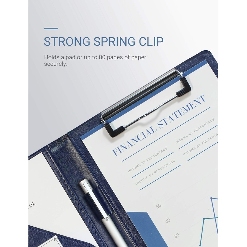 Small Padfolio Clipboard A5 Folder for Writing Pad Refillable 5