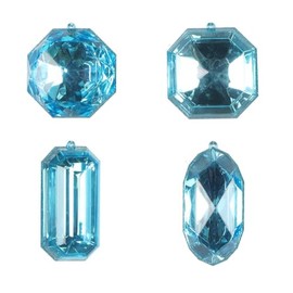 Vickerman 4-5" Turquoise Jewel Glitter Ornament Assorted, Includes 4 Pieces per Bag