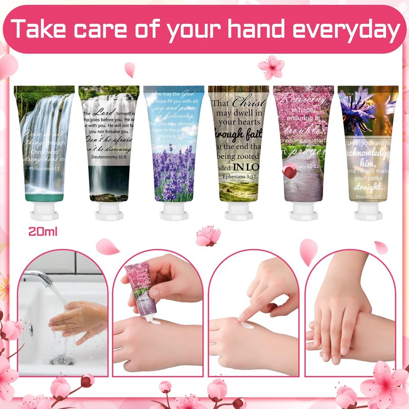 72 Pcs Christian Hand Cream Bulk Bible Verse Hand Travel