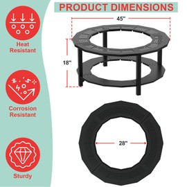 WEBROIL Fire Pit Surround Tabletop for Solo Stove Yukon Bonfire Accessories, Round Outdoor Fire Pit Table, Dust Cover for Solo Stove and Other Wood Burning, Powder-Coated Steel Stove Table Surround