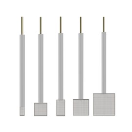 TEN-HIGH Platinum Mesh Electrode 10mm x 10mm x 52mm, 99.99% Purity Pt Electrode, Electrochemistry Electrolytic Analysis Pt Electrodes with Platinum Mesh Sheet and PTFE Body