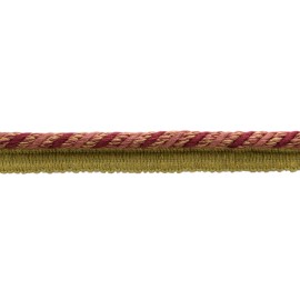 DÉCOPRO (TM) Rope Cord with Lip, Style# 0516EMP, Color# W122 - Beige Red [5 Yards]