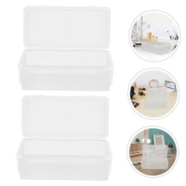 OHPHCALL 2pcs Storage Container with Lid Versatile Plastic Organizer for Classroom and Office Stylish Dresser Lipstick Holder for Stationery and Items