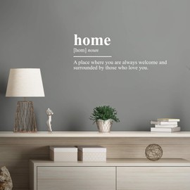 Vinyl Wall Art Decal - Home A Place Where You are Always Welcome - 13.5" x 35" - Modern Inspirational Family Quote for Home Bedroom Living Room Kitchen Entryway Decoration Sticker (White)