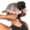 Ponyflo Mesh Back Ponytail and Messy Bun Ponycap with Full