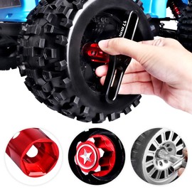 FriHobby 17mm Wheel Nuts and Wrench & M4 Lock Nuts with Small Cross Hex Wrench for Traxxas Arrma Axial Tamiya Redcat Losi HPI HSP 1/8 1/10 1/12 1/14 RC Crawler Car Truck Buggy (Color B)