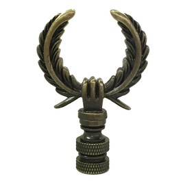Royal Designs Laurel Wreath Lamp 2.75" Lamp Finial for Lamp Shade, Antique Brass