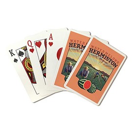 Hermiston, Oregon - Watermelon Field - Contour 99097 (Playing Card Deck - 52 Card Poker Size with Jokers)