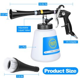phepetroll Car Cleaning Gun Kit Detailing Interior Dry Air Blow Gun with 2 Nozzle High Pressure Blower Cleaning Tool Kit for Car Surfaces Quickly Blasts Dust, Works with Air Compressor