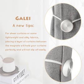 Gatlei Magnetic Curtain Tiebacks, Brown Curtain Holders for Drapes, Stronge Magnet Drapery Curtain Ties Set of 2, Boho Rope Curtain Holdbacks