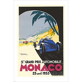 HSE Racing car Grand Prix Monaco 1933 Vintage ad Poster Classic Sporty 24X36