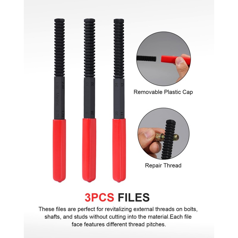 Kolvoii 61-Piece Thread Restorer Kit, Rethread Repair Tool, UNC, UNF