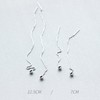 Simple Ball Pull Through Earrings 120mm 925 Sterling Silver for