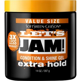 SoftSheen-Carson SoftSheen-Carson Let's Jam! Shining and Conditioning Hair Gel by Dark and Lovely, Extra Hold, All Hair Types, Styling Gel Great for Braiding, Twisting & Smooth Edges, Extra Hold, 14 oz