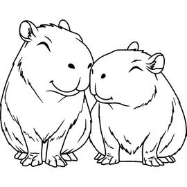 Azeeda 'Capybara-Paar' Unmontierter Gummistempel - für Basteln, Scrapbooking und Kartengestaltung - Größe A8 (RS00059238)