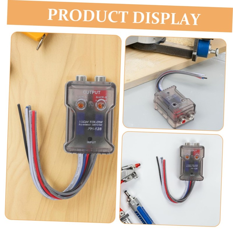 SHOWERORO 2pcs Car Stereo High to Low Converter Adapter for