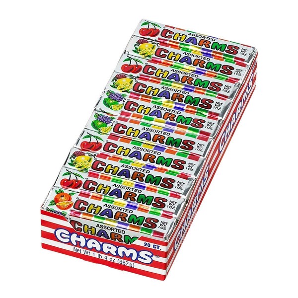 Charms Squares, Assorted Fruit Flavors, Box of 20 Packs