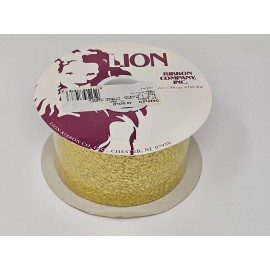 Lion VTG Lion Gold Dazzler Foil Christmas Floral Craft Ribbon 2-1/2" x 25 YDS No 40