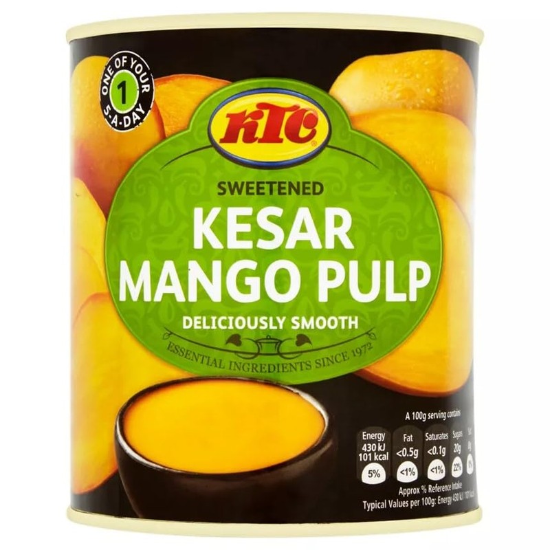 KTC Kesar Mango Pulp Tin 850g (Pack of 12)