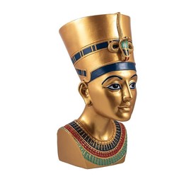 DRW Figure Bust Nefertiti Queen Egyptian Gold Resin Hand-Painted 12 x 17 x 25 cm