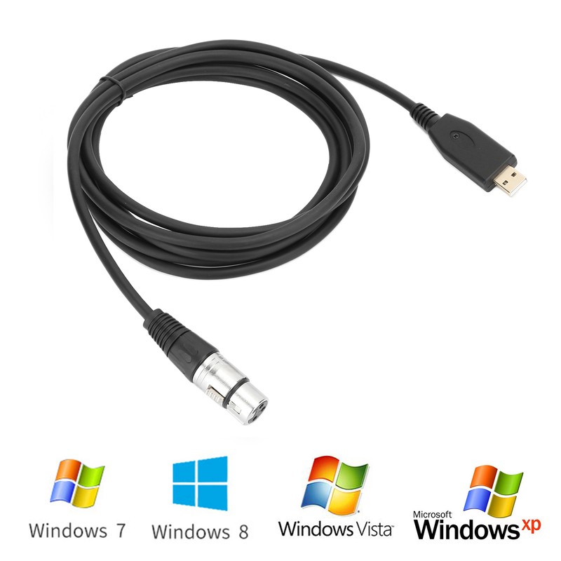 Professional USB Male to XLR Female Microphone Link Cable USB