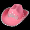 Rhode Island Novelty Child Pink Cowboy Hat with Blinking Tiara