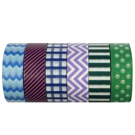 AllyDrew Jazzied Up Washi Tapes Decorative Masking Tapes, set of 6