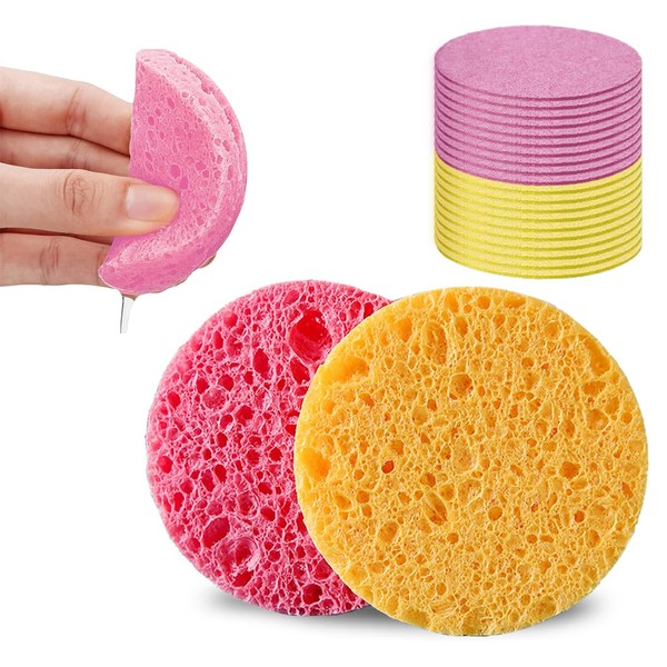 Face Sponge, Pack of 20 Compressed Facial Beauty Sponges, Natural