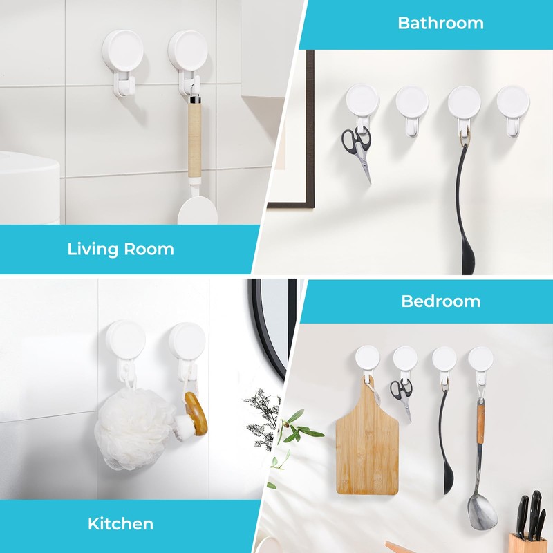 GlobaLink Suction Hooks, Powerful Vacuum Suction Cup Hooks-Reusable SuperLock Utility