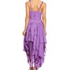 Sakkas 902 Annabella Corset Bodice Handkerchief Hem Dress - Purple