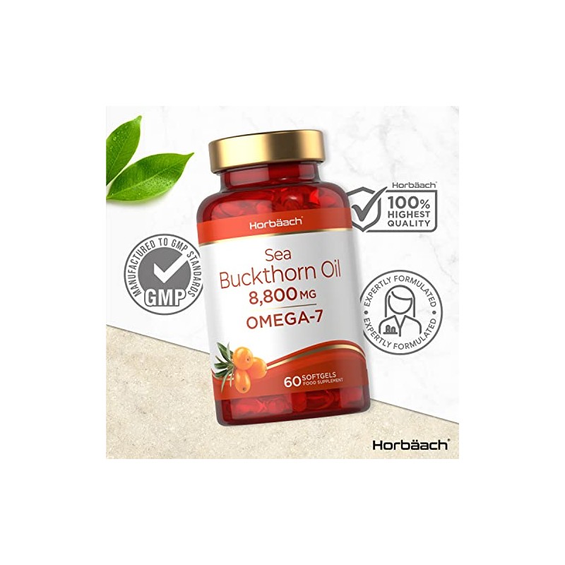 Omega 7 Sea Buckthorn Oil Capsules | 8800mg | High