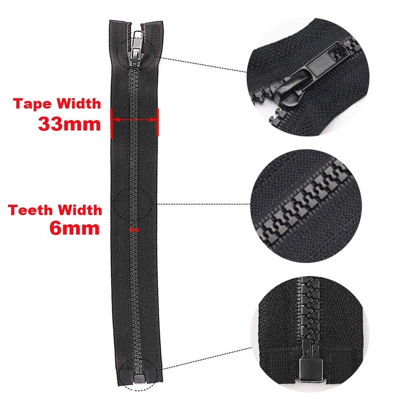 (50cm 2pcs) - YaHoGa 2PCS 5 50cm Separating Jacket Zippers