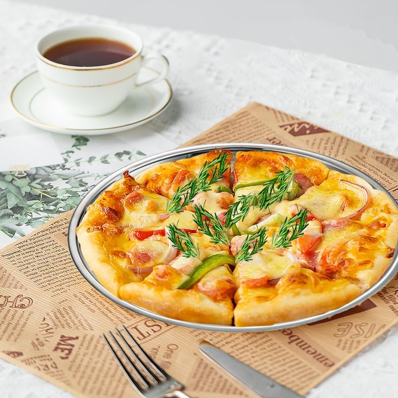 Voittozege 8 Pack Stainless Steel Pizza Pan 12inch Pizza Pans