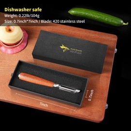 MAD SHARK Ultra Sharp Potato Peelers for Kitchen,Vegetable Peeler,Fruit Peeler Easy to Use Rosewood I Peeler Non-Slip Ergonomic Grips for Carrot, Veggie,Cucumber, Apple(3 Years Warranty)