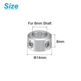 QUARKZMAN Split Shaft Collar Set for 8 mm Shaft, 4 Pieces Clamping Collars 14 mm Outer Diameter, 8 mm Thick, Aluminium Alloy Clamping Collar with M4 Set Screws and a Wrench