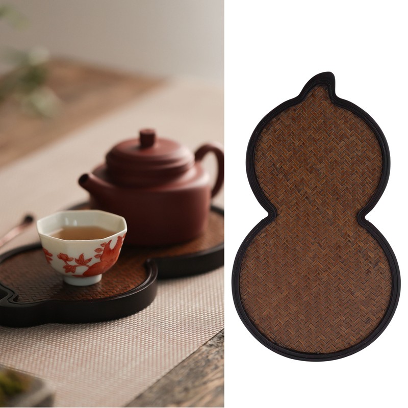 Mat Surface Bamboo Small Tea Tray Tea Plate for Teawares