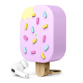 elago Ice Cream Case Compatible with AirPods Pro 2 Case, Carabiner Included, Supports Wireless Charging, Full Protection (Blueberry)