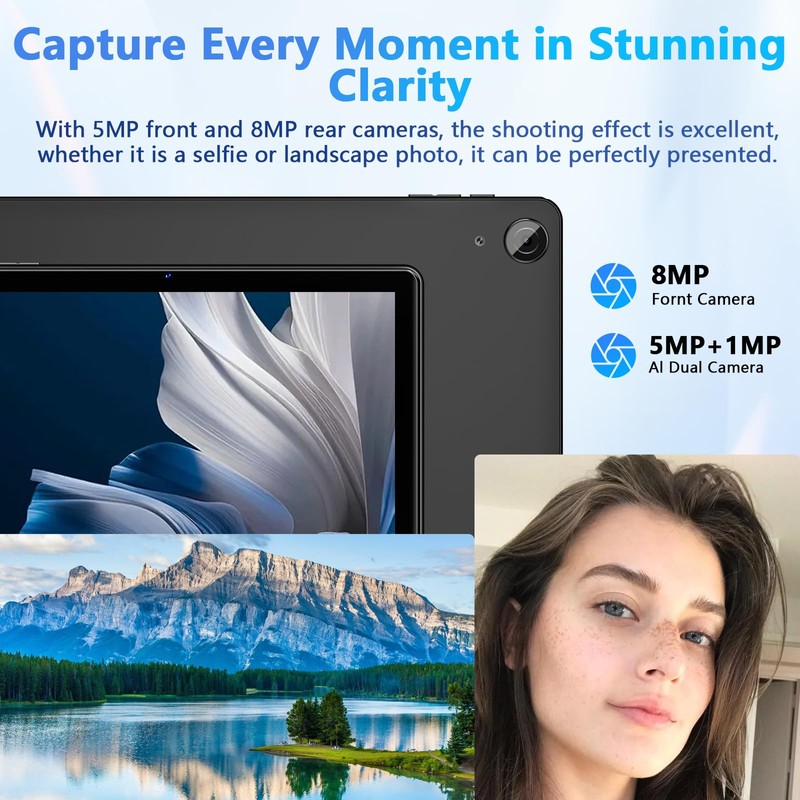 Aobante 10 Inch Tablet, Android 15 Tablets with 18GB RAM+128GB