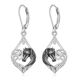 Horse Earrings Sterling Silver Horse Earrings for Women Dangle Lover Gifts Western Equestrian Suds Charms Christmas Jewelry