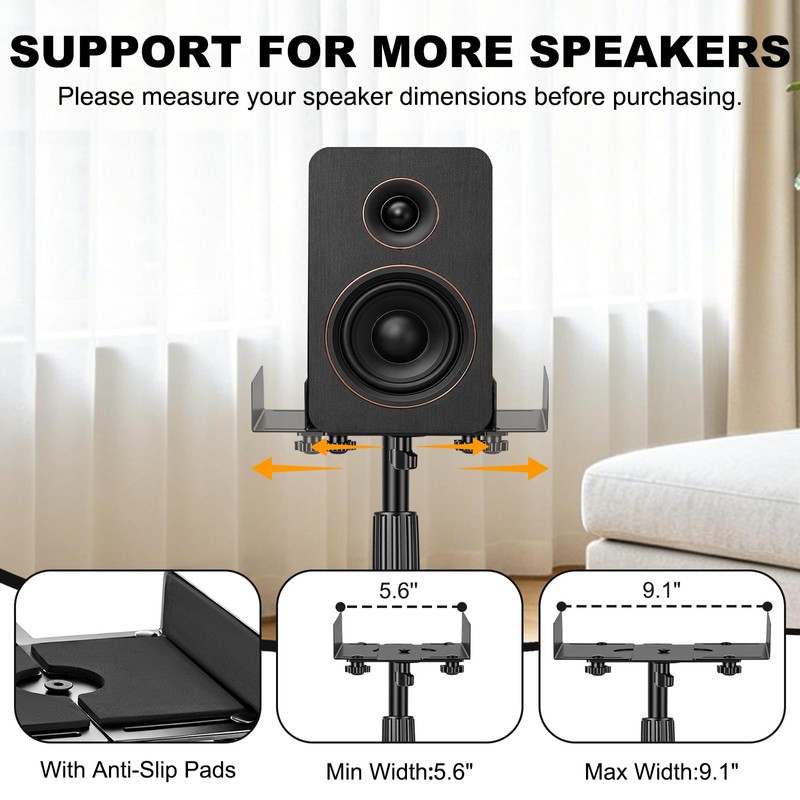 IBVIVIC Universal Speaker Stands Pair 31.5" - 41.3" Height Adjustable