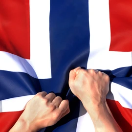 Anley Rip-Proof Double Sided 3-Ply Norway Flag 3x5 Foot - Vivid Color, Canvas Header and Wrinkle Resistant - The Strongest, Longest Lasting Norwegian Nordmann National Flags 3 X 5 Ft