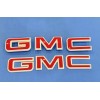GMC Front & Rear Emblems Flat White Red For 2019-2025