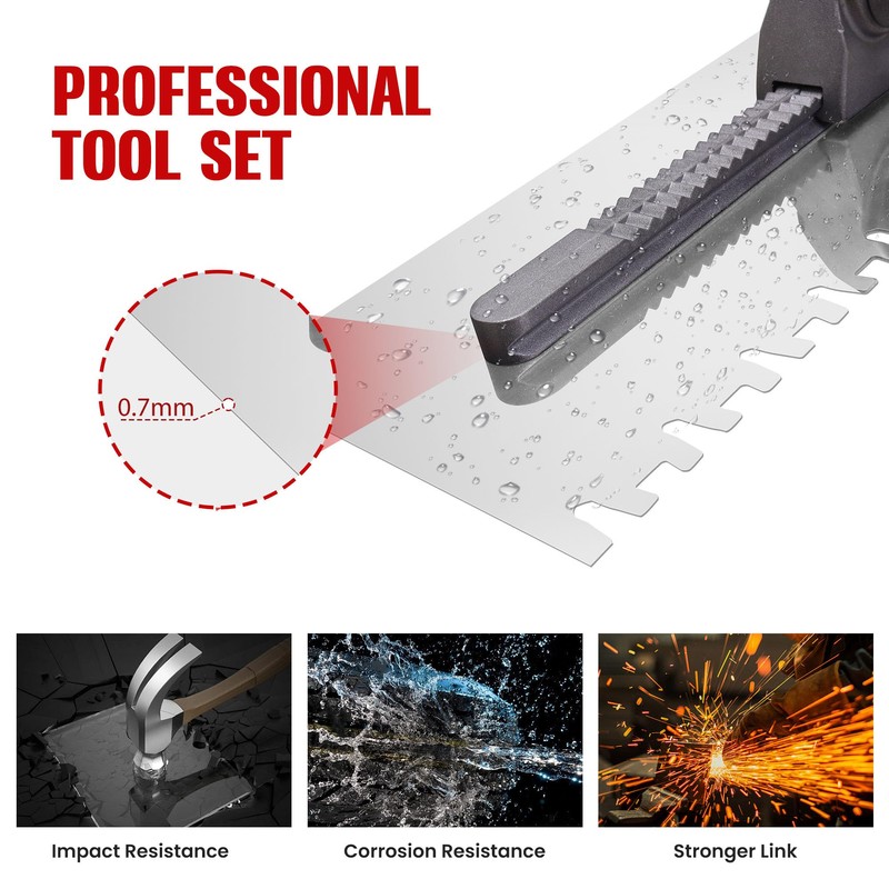 Fishark Switchable Notch Trowel Set，8 Piece Trowel Box Kit, Made